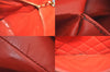 Authentic CHANEL Lamb Skin Medallion CC Logo Shoulder Tote Bag Orange 5285M