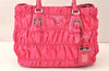 Authentic PRADA Nylon Tessuto Gaufre Leather 2Way Shoulder Hand Bag Pink 5286K