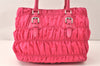 Authentic PRADA Nylon Tessuto Gaufre Leather 2Way Shoulder Hand Bag Pink 5286K