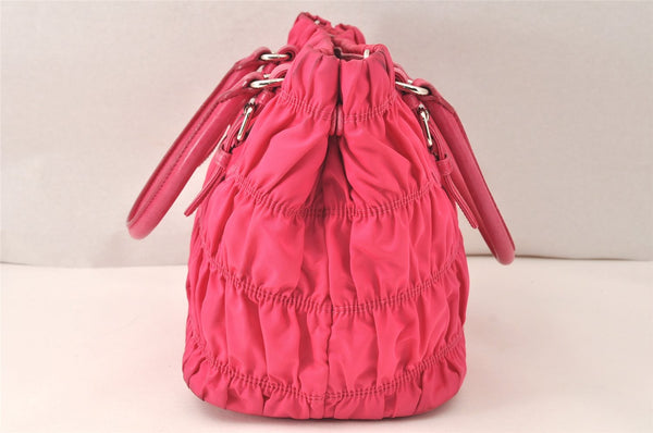 Authentic PRADA Nylon Tessuto Gaufre Leather 2Way Shoulder Hand Bag Pink 5286K