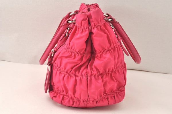 Authentic PRADA Nylon Tessuto Gaufre Leather 2Way Shoulder Hand Bag Pink 5286K