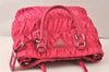 Authentic PRADA Nylon Tessuto Gaufre Leather 2Way Shoulder Hand Bag Pink 5286K