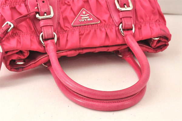 Authentic PRADA Nylon Tessuto Gaufre Leather 2Way Shoulder Hand Bag Pink 5286K