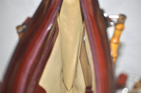 Authentic GUCCI Bamboo 2Way Briefcase Business Bag Leather Brown 5288I