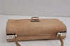 Authentic Salvatore Ferragamo Gancini Unborn Calf Leather Hand Bag Beige 5289J