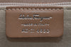 Authentic Salvatore Ferragamo Gancini Unborn Calf Leather Hand Bag Beige 5289J