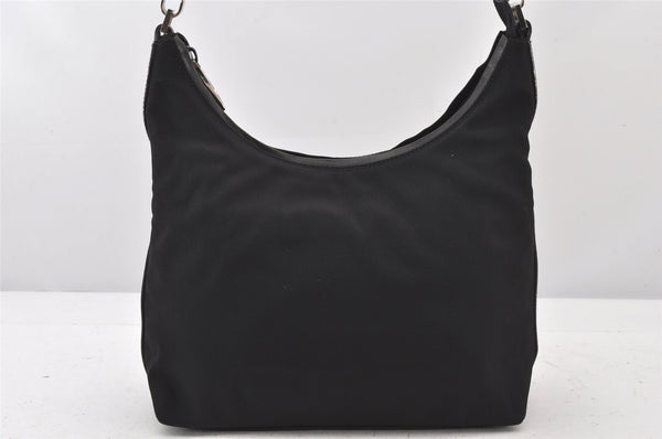 Authentic GUCCI Vintage Shoulder Hand Bag Purse Nylon Leather Black 5289K