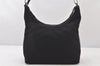 Authentic GUCCI Vintage Shoulder Hand Bag Purse Nylon Leather Black 5289K