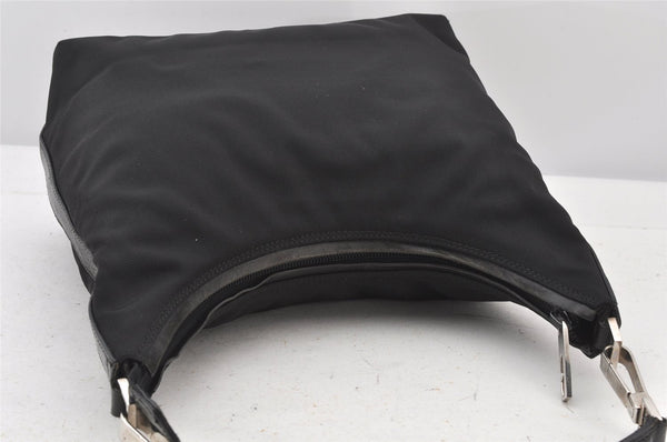 Authentic GUCCI Vintage Shoulder Hand Bag Purse Nylon Leather Black 5289K