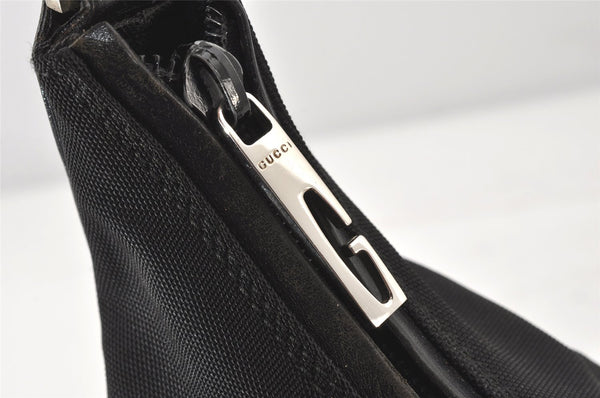 Authentic GUCCI Vintage Shoulder Hand Bag Purse Nylon Leather Black 5289K