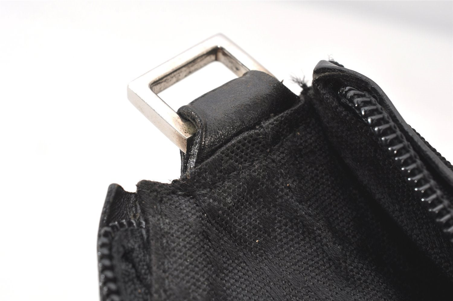 Authentic GUCCI Vintage Shoulder Hand Bag Purse Nylon Leather Black 5289K