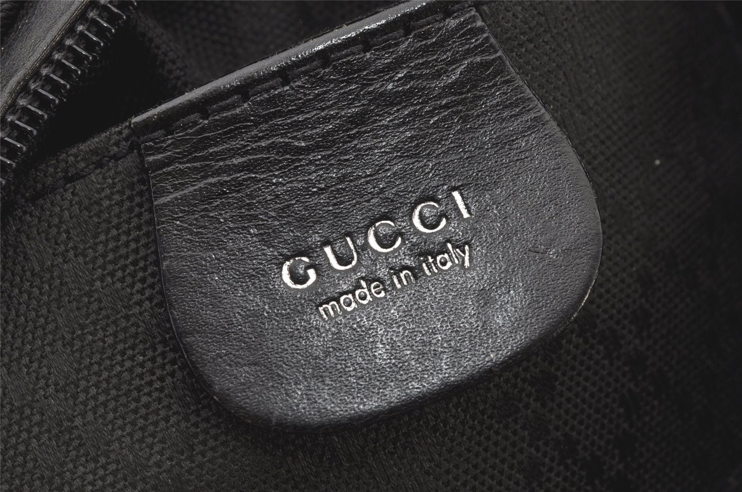 Authentic GUCCI Vintage Shoulder Hand Bag Purse Nylon Leather Black 5289K
