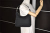 Authentic GUCCI Vintage Shoulder Hand Bag Purse Nylon Leather Black 5289K