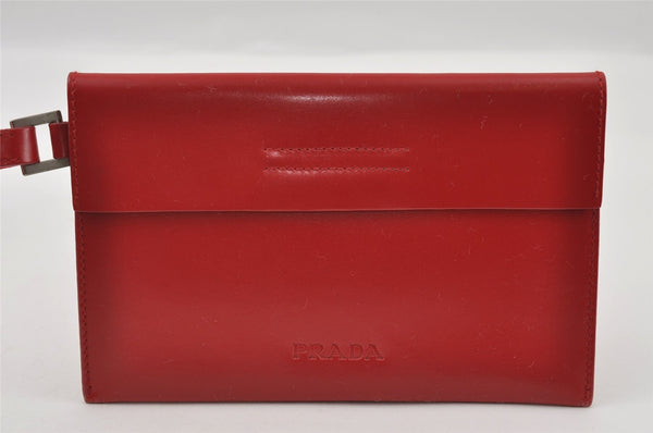 Authentic PRADA Vitello Shoppin Leather Nappa Shoulder Tote Bag B9029 Red 5292I