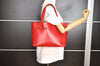 Authentic PRADA Vitello Shoppin Leather Nappa Shoulder Tote Bag B9029 Red 5292I