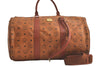 Authentic MCM Visetos Leather Vintage 2Way Shoulder Boston Bag Brown 5292K