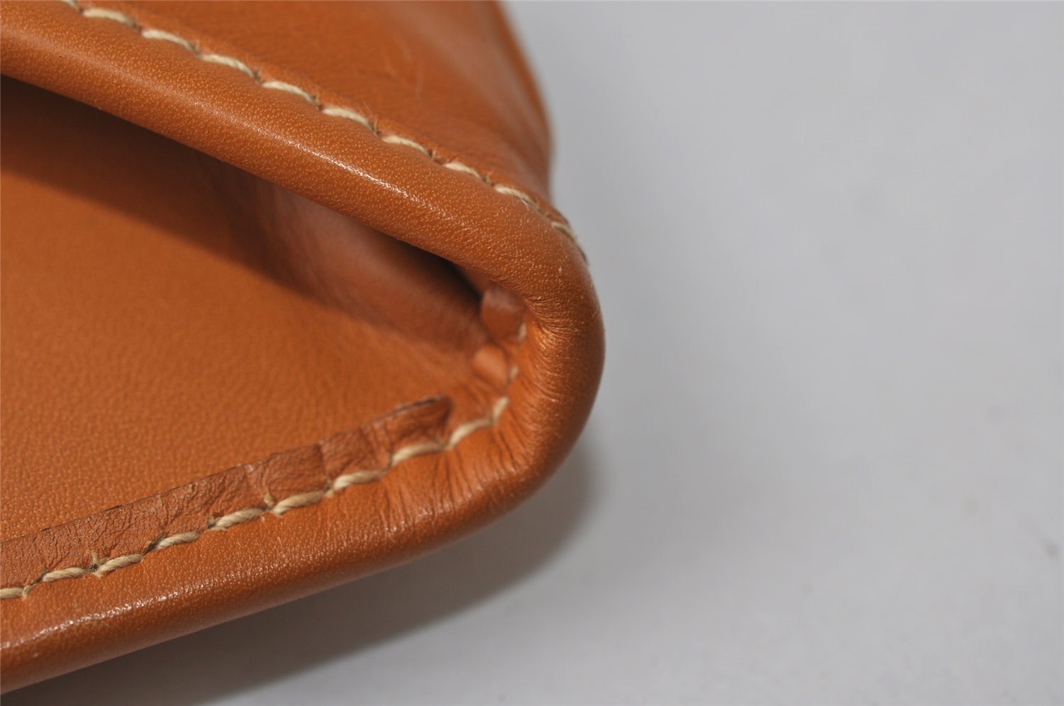 Authentic GUCCI Vintage Clutch Hand Bag Purse Leather Brown 5293I