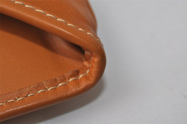 Authentic GUCCI Vintage Clutch Hand Bag Purse Leather Brown 5293I