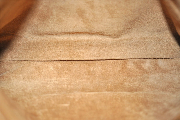 Authentic GUCCI Vintage Clutch Hand Bag Purse Leather Brown 5293I