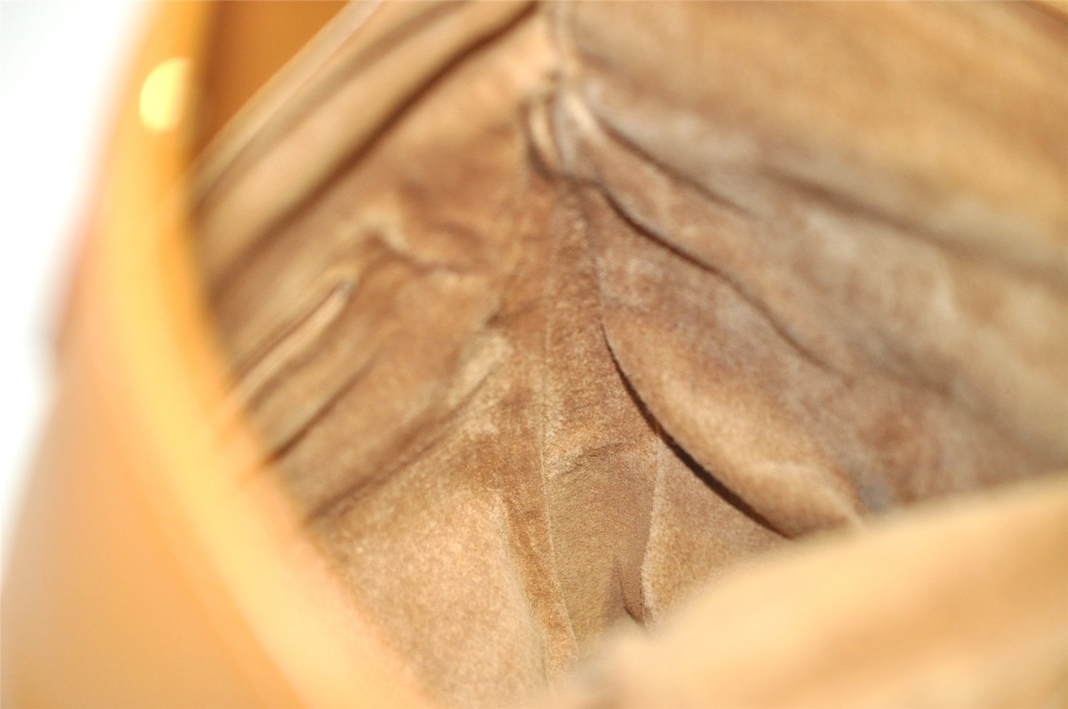 Authentic GUCCI Vintage Clutch Hand Bag Purse Leather Brown 5293I