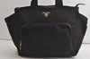 Authentic PRADA Nylon Tessuto Saffiano Leather 2Way Tote Bag Black 5293K