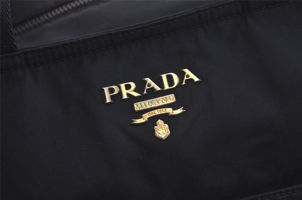 Authentic PRADA Nylon Tessuto Saffiano Leather 2Way Tote Bag Black 5293K