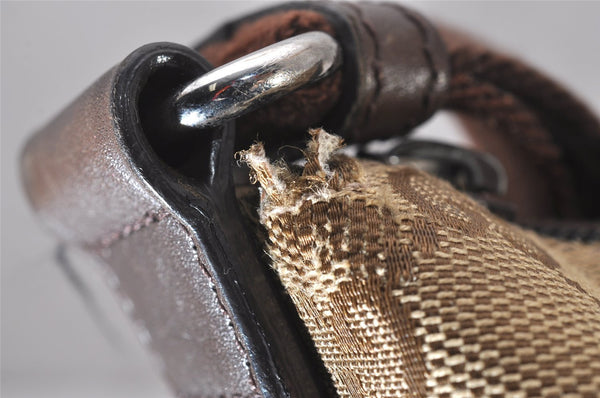 Authentic GUCCI Shoulder Cross Body Bag GG Canvas Leather 145857 Brown 5294I