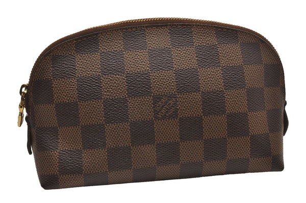 Authentic Louis Vuitton Damier Pochette Cosmetic PM Pouch N47516 LV 5294J