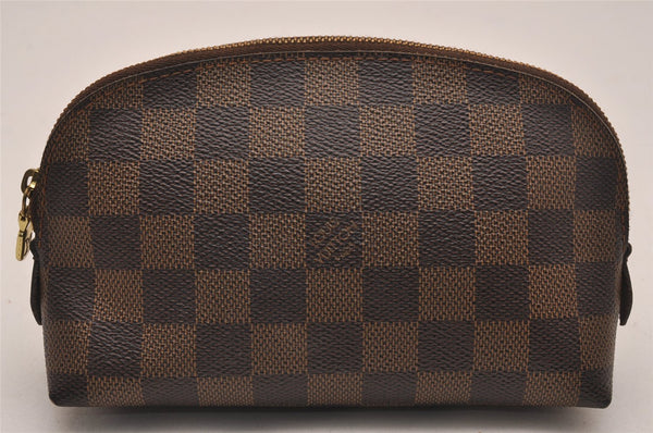 Authentic Louis Vuitton Damier Pochette Cosmetic PM Pouch N47516 LV 5294J