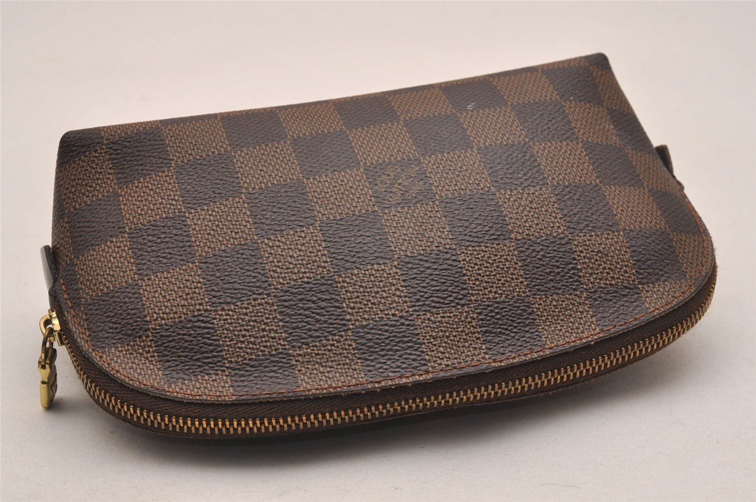 Authentic Louis Vuitton Damier Pochette Cosmetic PM Pouch N47516 LV 5294J