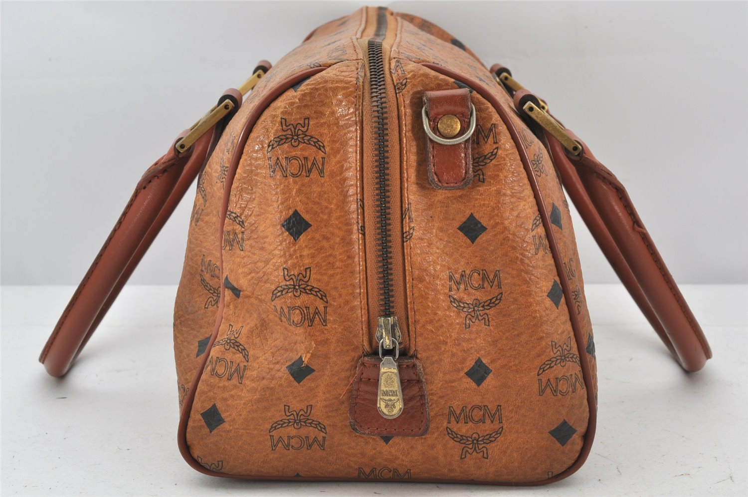 Authentic MCM Visetos Leather Vintage 2Way Shoulder Hand Bag Brown 5295K