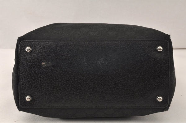 Authentic GUCCI Eclipse Shoulder Tote Bag GG Canvas Leather 120836 Black 5296K