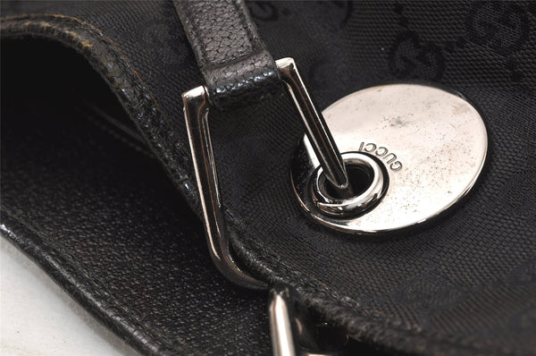 Authentic GUCCI Eclipse Shoulder Tote Bag GG Canvas Leather 120836 Black 5296K