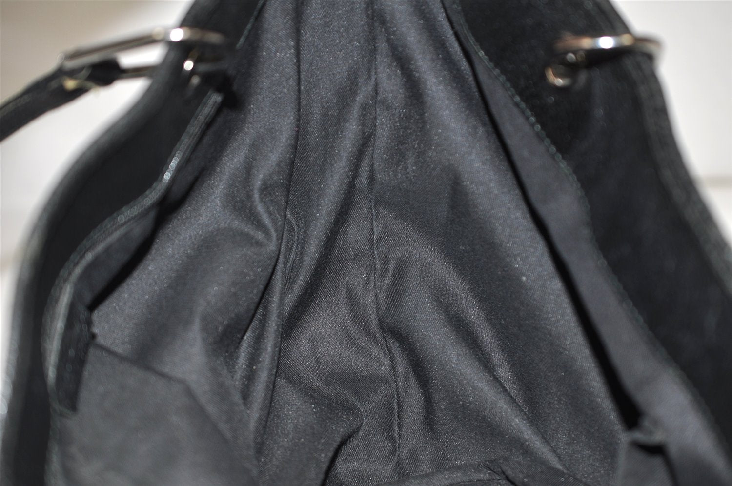 Authentic GUCCI Eclipse Shoulder Tote Bag GG Canvas Leather 120836 Black 5296K
