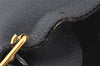 Authentic GUCCI Vintage Bamboo Drawstring Backpack Suede Leather Black 5298K