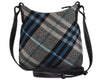 Authentic BURBERRY Check Shoulder Cross Body Bag Purse Wool Leather Black 5299J