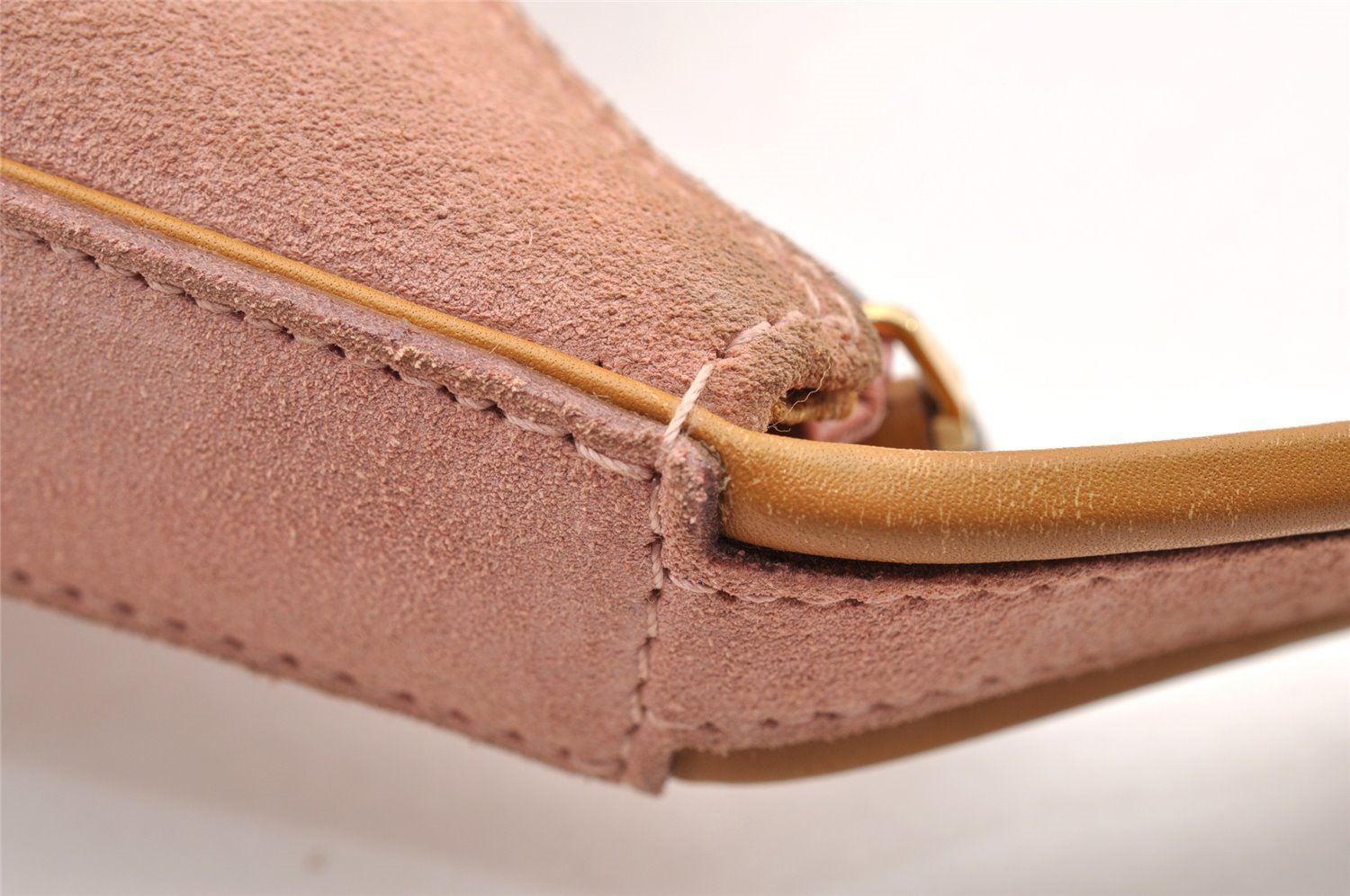 Authentic GUCCI Vintage Shoulder Hand Bag Purse Suede Leather Pink 5301I