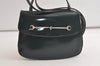 Authentic GUCCI Horsebit Shoulder Cross Body Bag Purse Enamel Green Junk 5301K