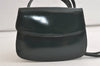 Authentic GUCCI Horsebit Shoulder Cross Body Bag Purse Enamel Green Junk 5301K