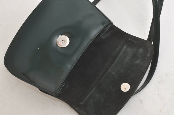 Authentic GUCCI Horsebit Shoulder Cross Body Bag Purse Enamel Green Junk 5301K