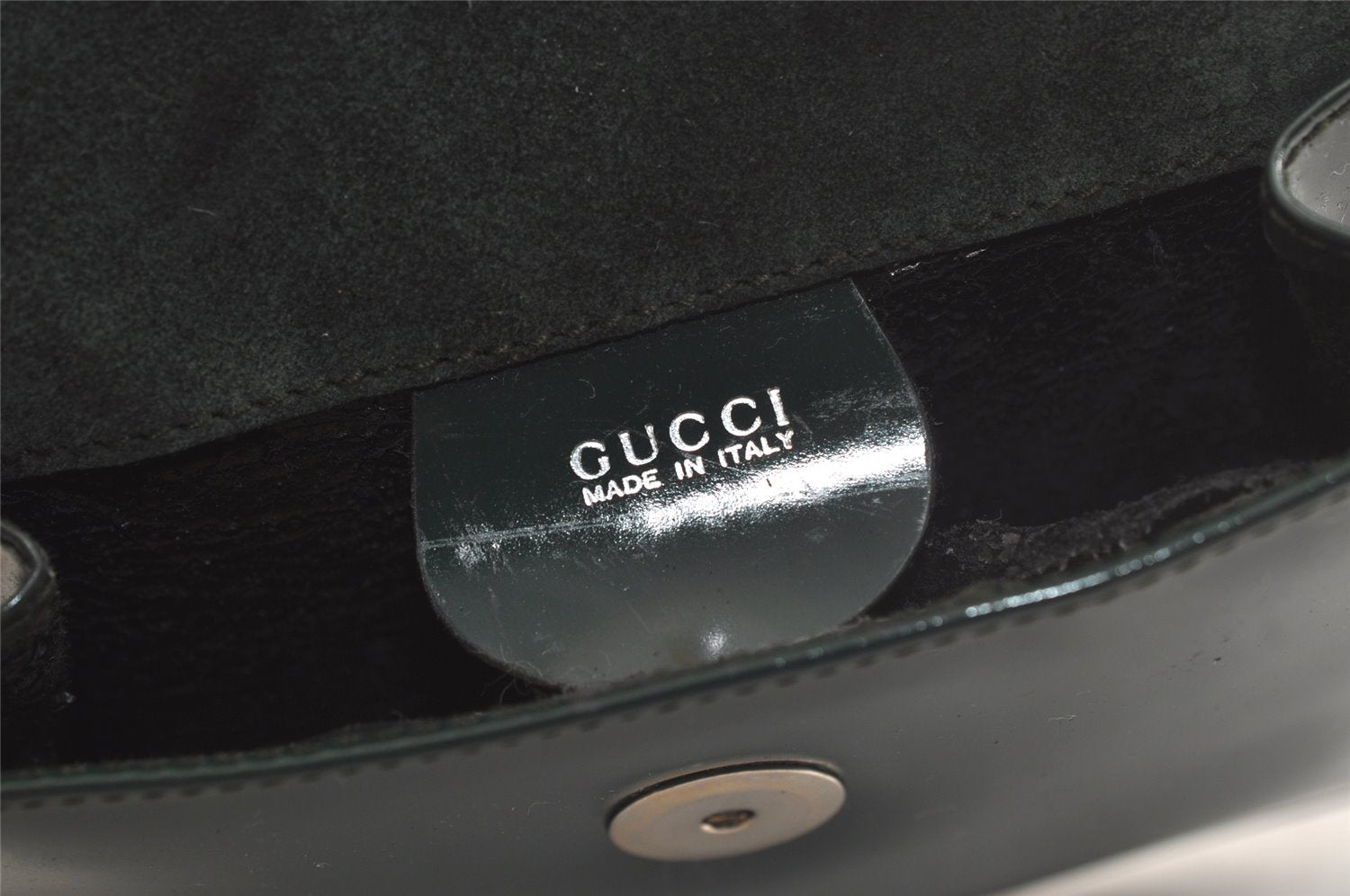 Authentic GUCCI Horsebit Shoulder Cross Body Bag Purse Enamel Green Junk 5301K