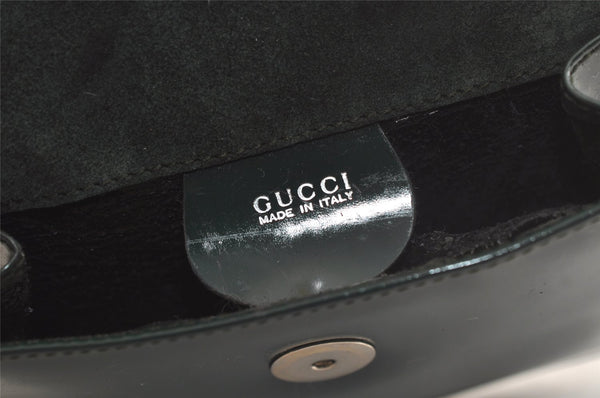 Authentic GUCCI Horsebit Shoulder Cross Body Bag Purse Enamel Green Junk 5301K