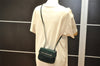 Authentic GUCCI Horsebit Shoulder Cross Body Bag Purse Enamel Green Junk 5301K