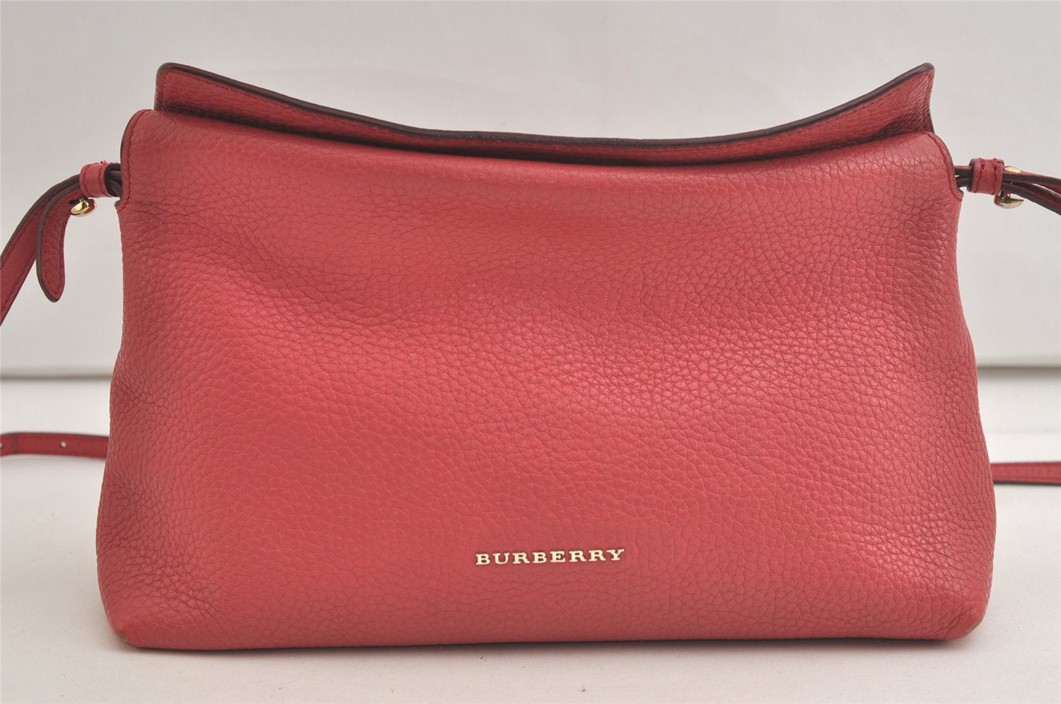 Authentic BURBERRY Vintage Leather Shoulder Cross Body Bag Purse Pink 5303K