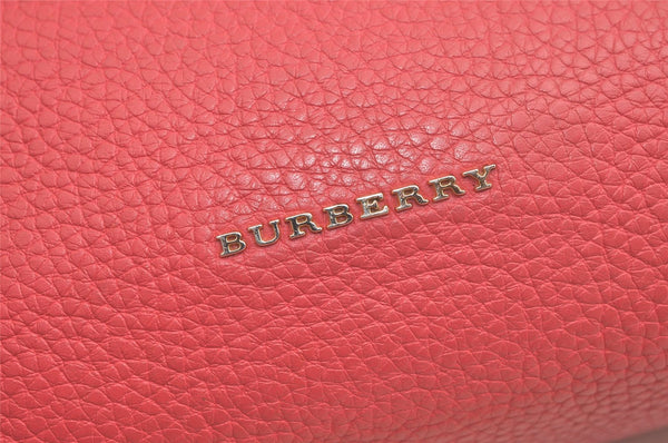 Authentic BURBERRY Vintage Leather Shoulder Cross Body Bag Purse Pink 5303K