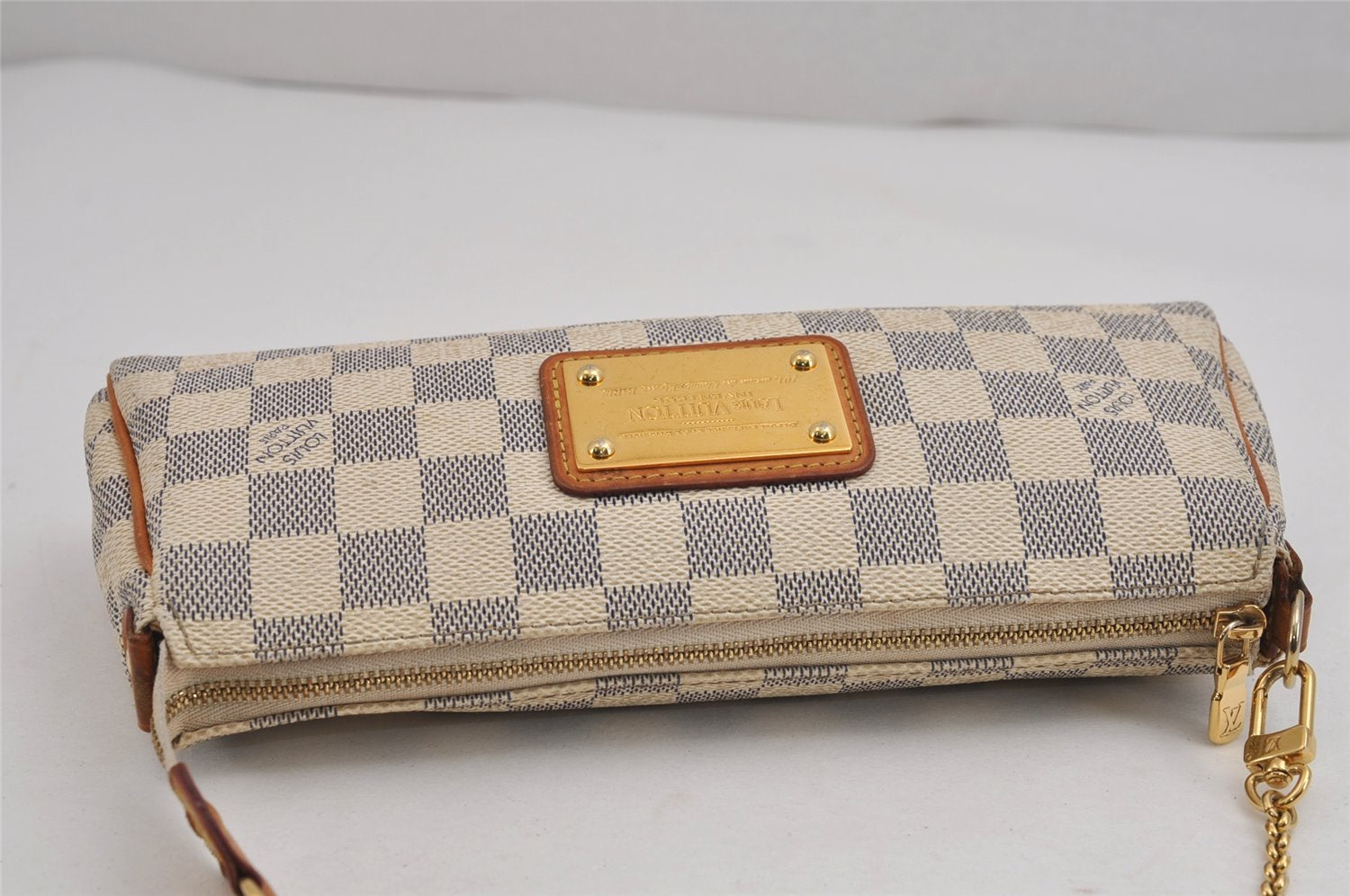 Auth Louis Vuitton Damier Azur Eva N55214 2Way Shoulder Accessories Pouch 5304J