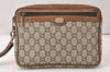 Authentic GUCCI GG Plus Clutch Hand Bag Purse PVC Leather Brown Junk 5304K