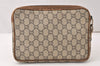 Authentic GUCCI GG Plus Clutch Hand Bag Purse PVC Leather Brown Junk 5304K