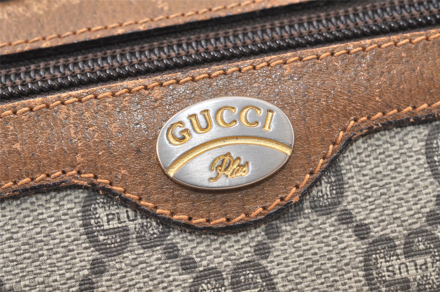 Authentic GUCCI GG Plus Clutch Hand Bag Purse PVC Leather Brown Junk 5304K