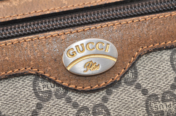 Authentic GUCCI GG Plus Clutch Hand Bag Purse PVC Leather Brown Junk 5304K